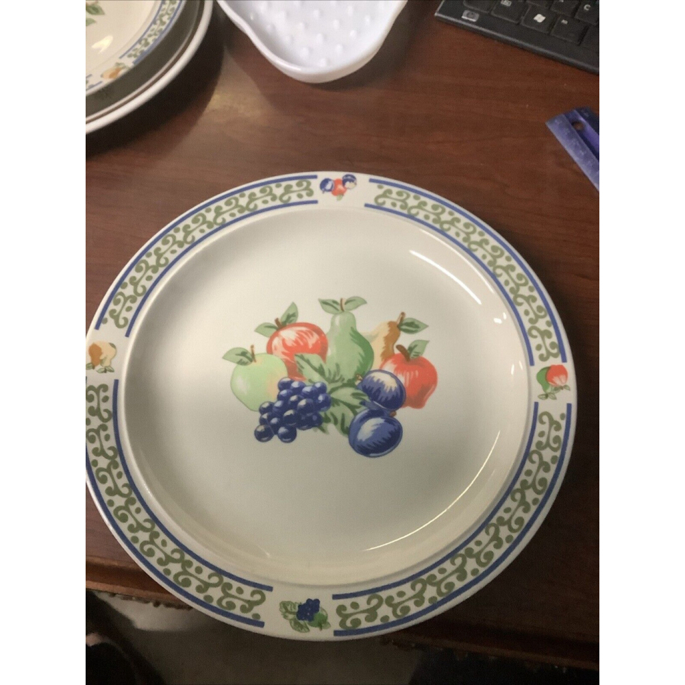Vintage Dinner Plate replacement , Stoneware, Made in China, Mixed Fruit